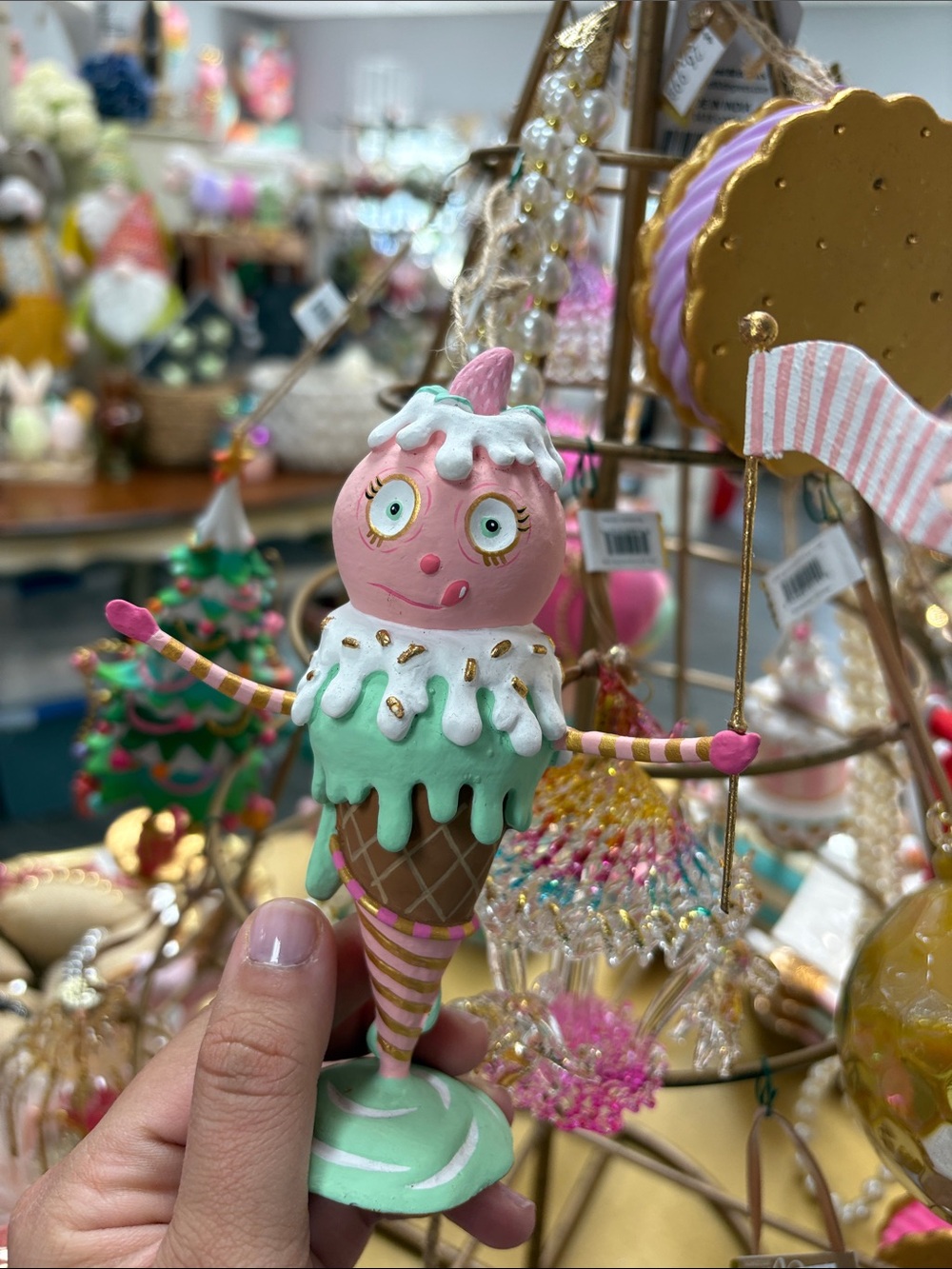 Ice cream ornament from glitterville